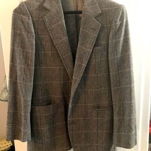 Gray herringbone Vintage 80s Dillards wool sports jacket size 40 regular